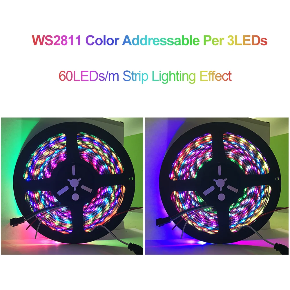 Светодиодная лента WS2811 pixel 5050 RGB 30 светодиодов 60 5 м/рулон 12 В постоянного тока Smart IC