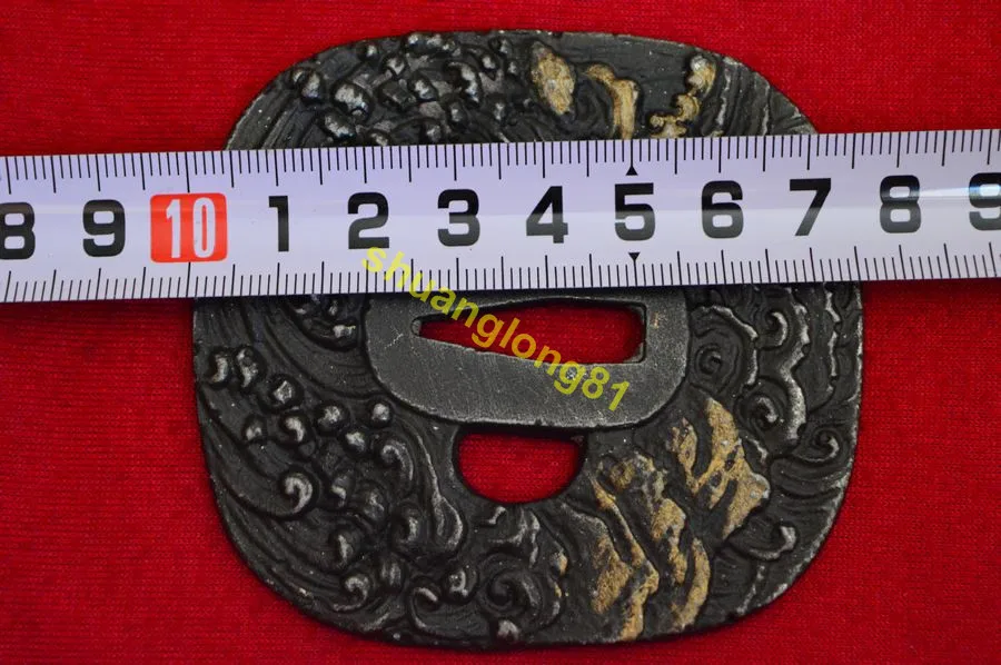 Винтажный Железный стальной японский Tsuba Seppa самурайский Катана Меч защитник