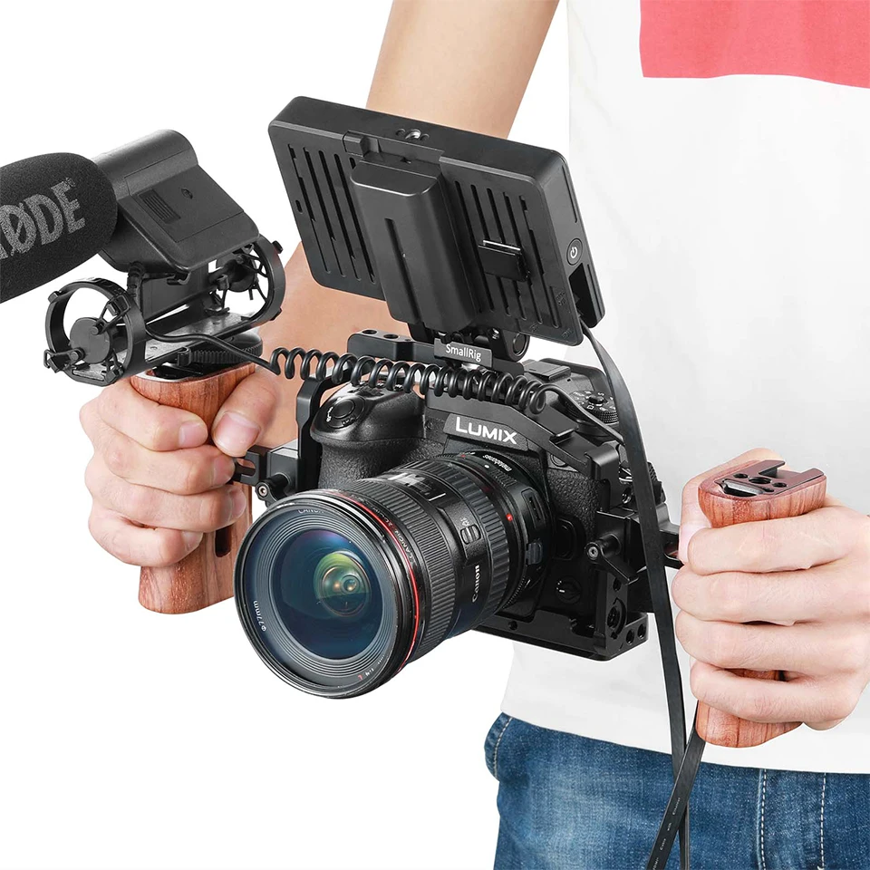 SmallRig QR Quick Release камера Видео Ручка Стабилизатор Универсальный деревянный Nato Боковая ручка с холодным башмаком крепление 2187