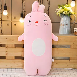 Bunny Washable Cartoon Plush Animals Long Stuffed Sleeping Leg Pillows Bunny Mouse Bear Dog Pig Kids Adults Overnight Toy 70/100cm - Цвет: Bunny