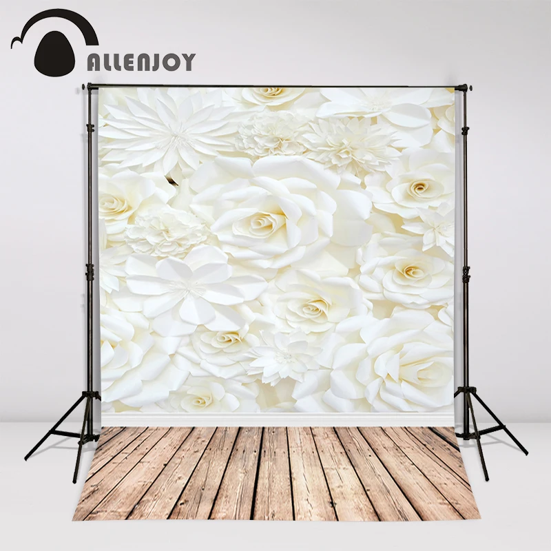 Allenjoy фотография фоны белые цветы стена Свадьба новорожденный фон для фотостудии