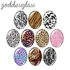 Леопардовой черно-белой расцветке со змеиными узорами 13x1 8 мм18x2 5 мм30x40 мм Овальный фото стекло кабошон демо с плоской задней частью, украшения своими руками, TB0003