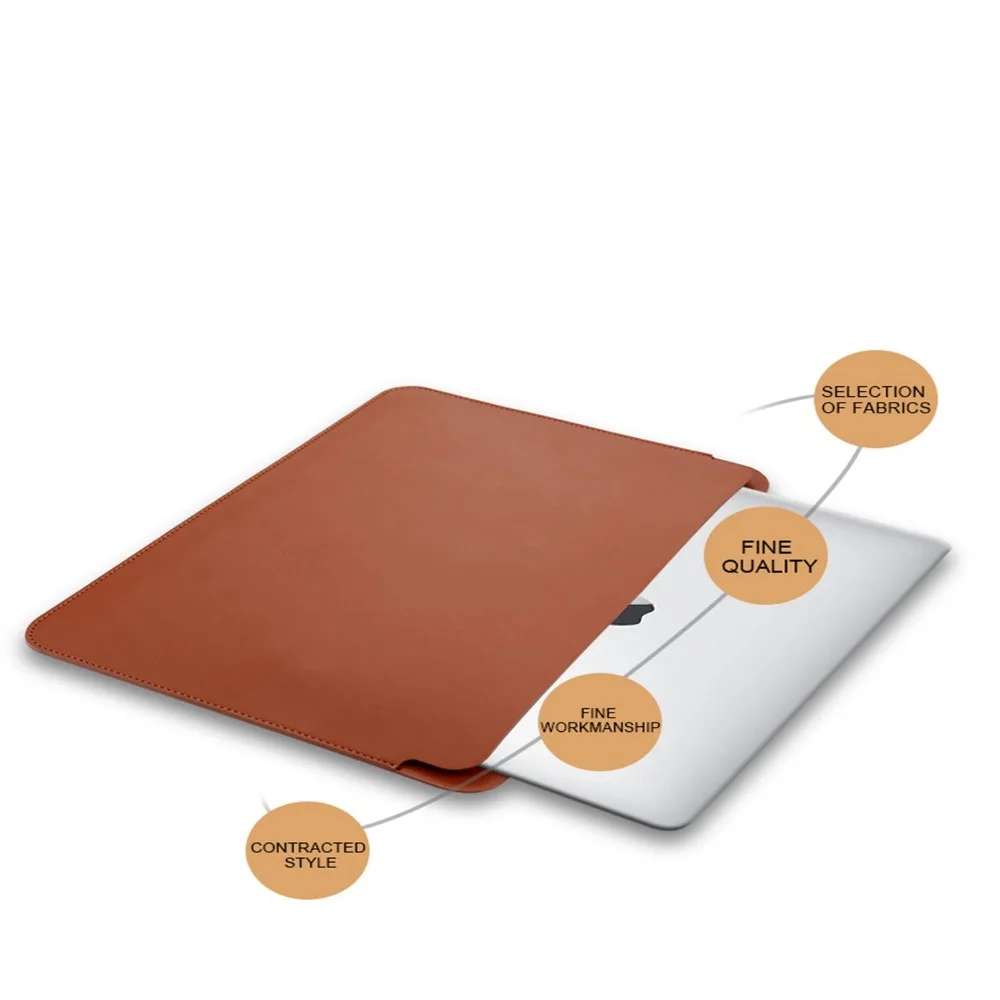 XBERSTAR PU Leather Sleeve Case Cover for Apple Macbook 12' For MacBook Air 11.6' Laptop Pouch |
