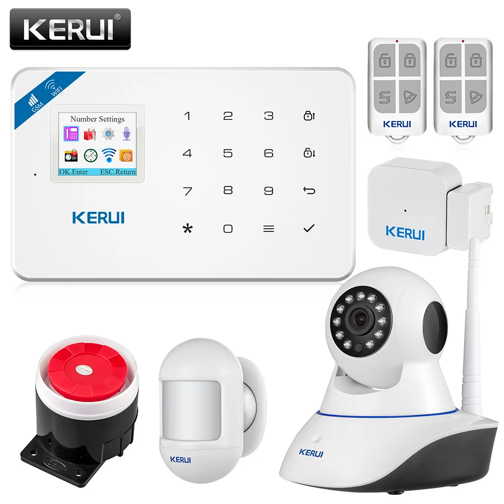 KERUI W18 беспроводная WiFi GSM сигнализация домашняя система охранной сигнализации с PIR