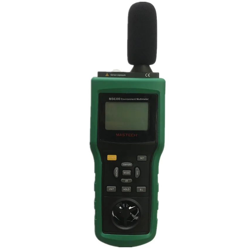 

Анемометр Mastech MS6300 цифровой, многофункциональный, окружающая среда м, температура, влажность, звуковой поток воздуха, люминометр, тестер