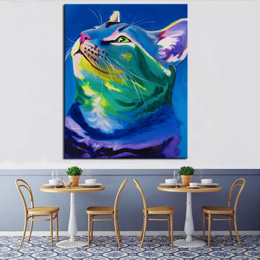 Большой размер картина маслом настенная живопись кошка мой собственный кусок