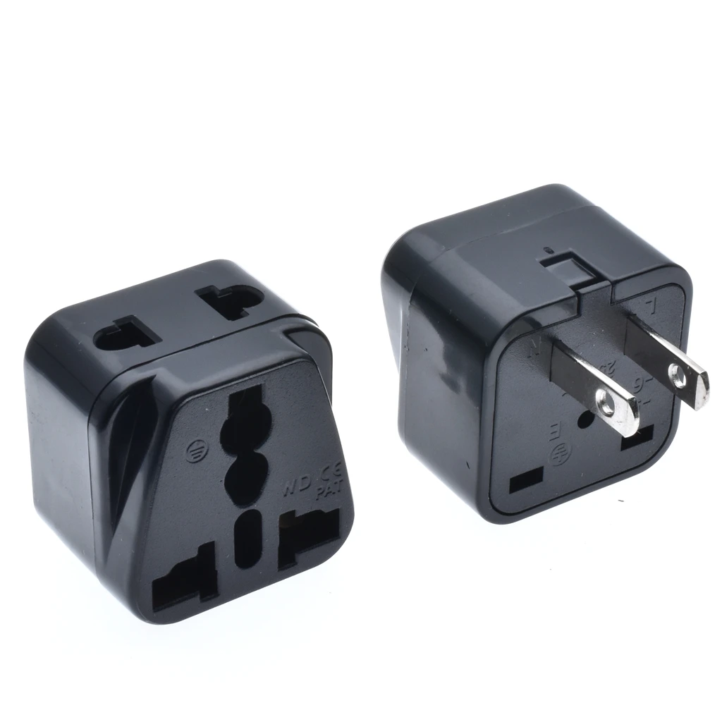 Переходник для розеток AU UK EU US 250 В 10 А 2 шт. белый/черный плоских контакта - купить