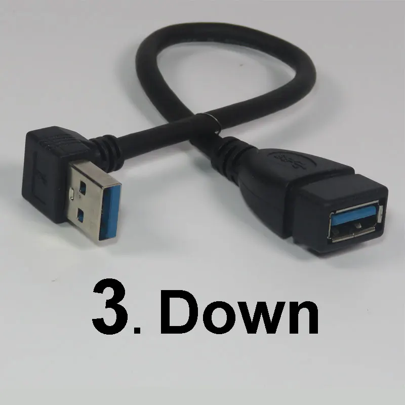 Гибкий Удлинительный кабель USB тип A штекер гнездо Колено 90 прямоугольный шнур