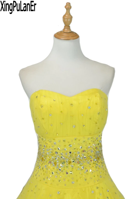 Вечернее платье линии Милая рукавов кружева на спине бисером желтый розовый из