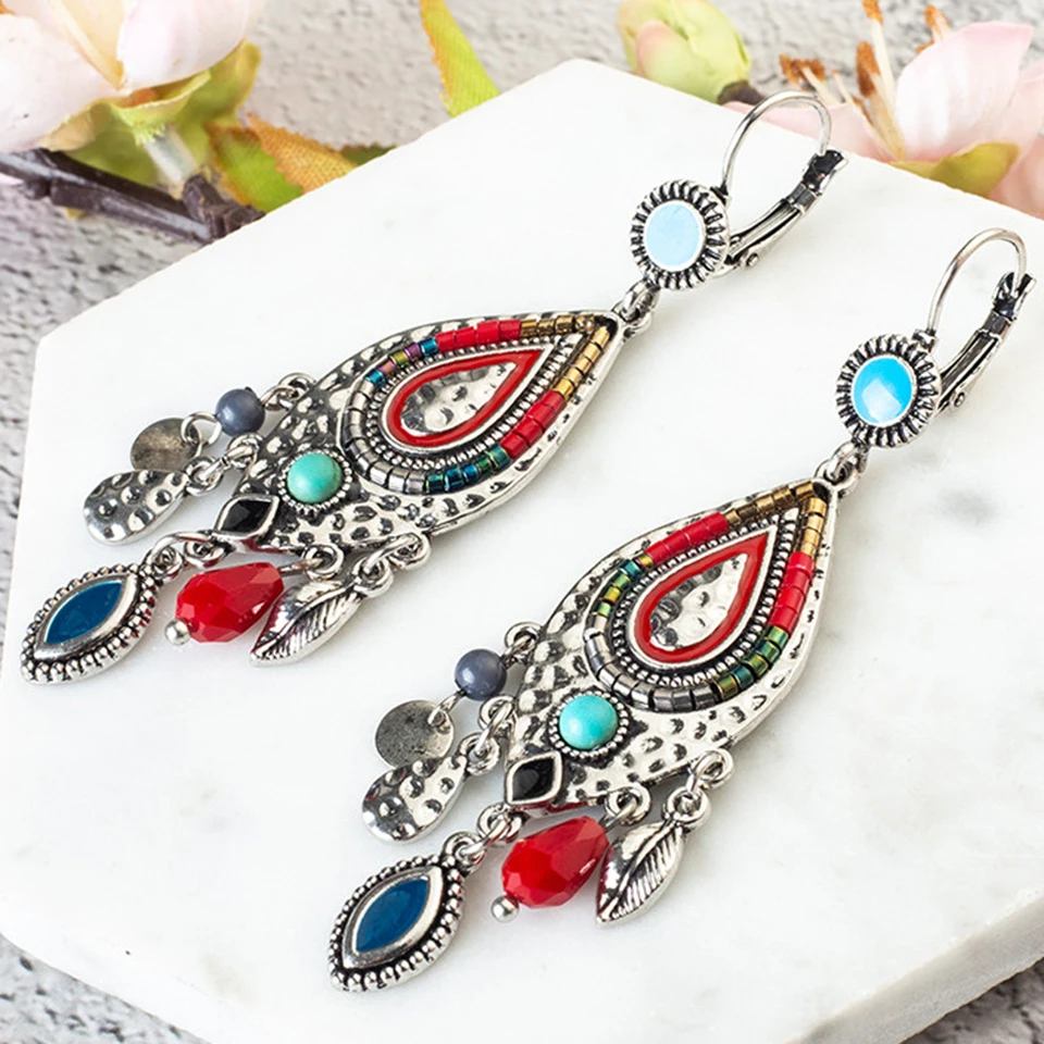 Горячие капли воды серьги красные акриловые бусины Дешевые Свадебные помолвки