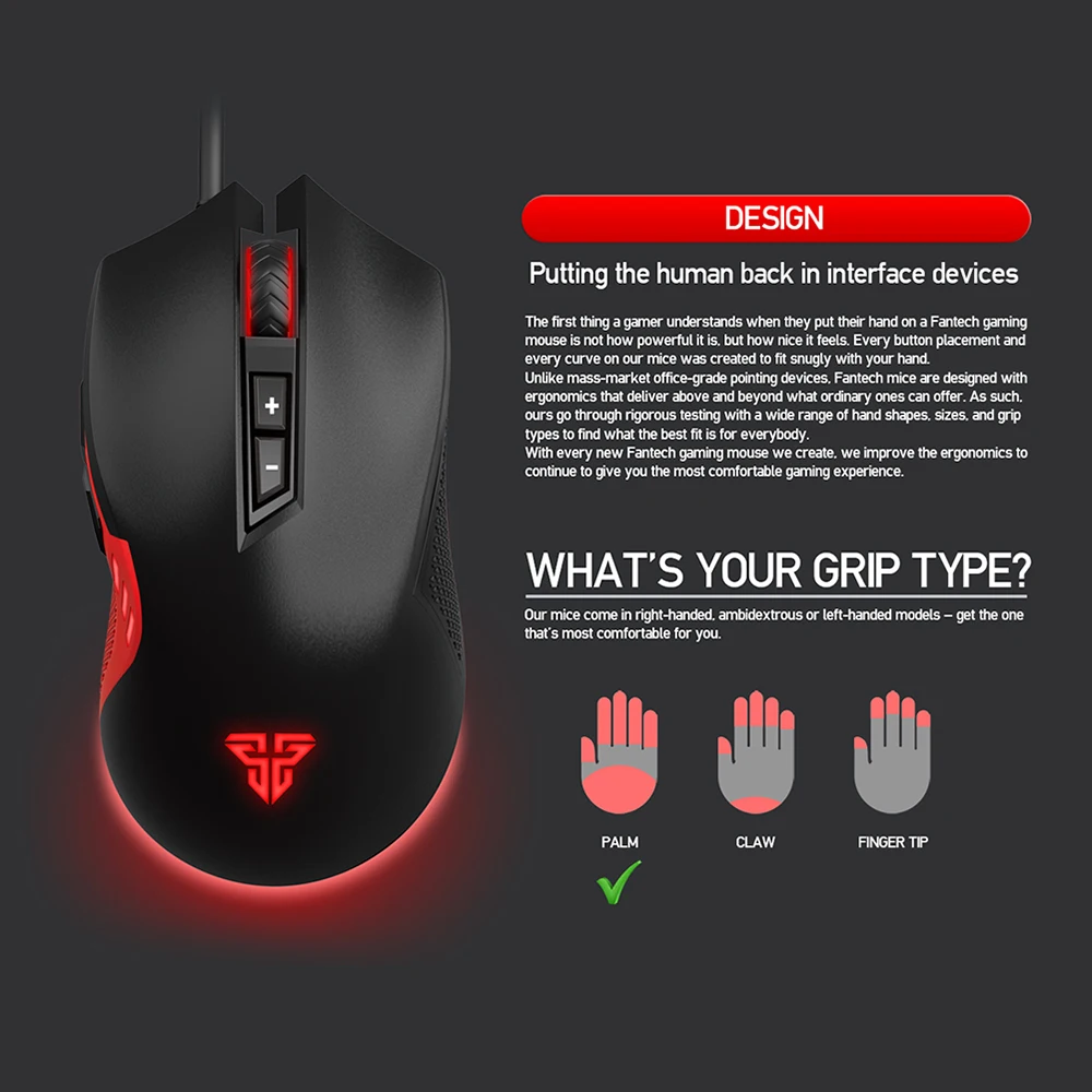 Новинка! Игровая мышь Fantech X15 7 кнопок 4800 DPI с USB-кабелем игровая RGB для электронных