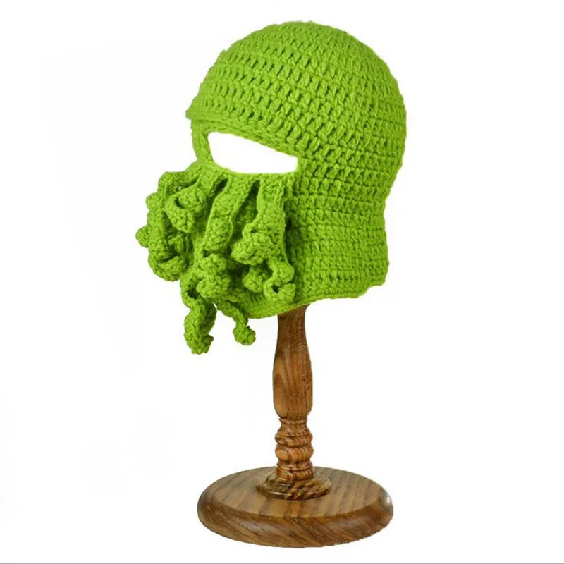 Зимняя Маска для лица ручная тканая маска сноуборд осьминог шерстяная Балаклава