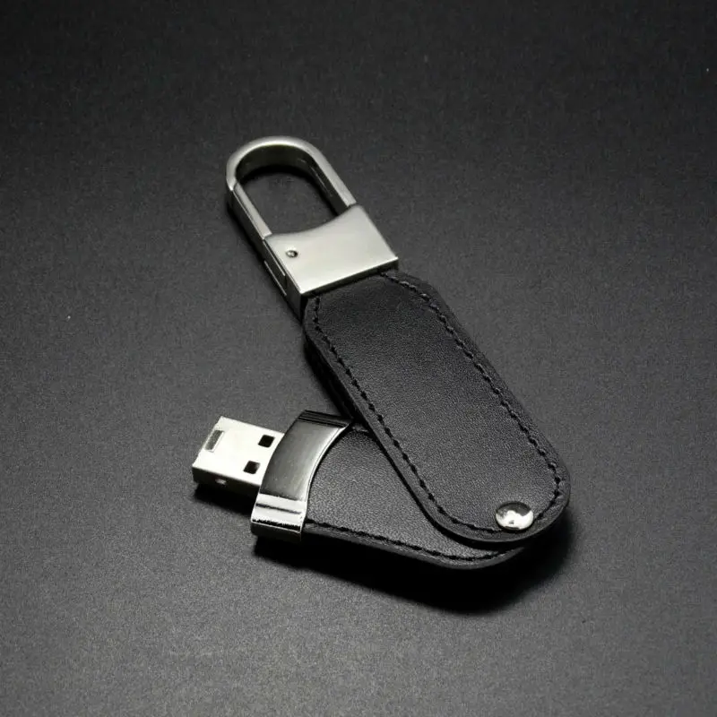 Кожаный чехол USB флеш-накопитель 64 ГБ 128 256 модная Флешка 32 Гб с реальной емкостью