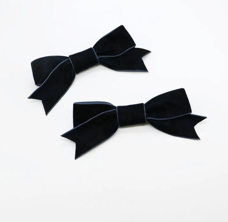 2 pairs-4pcs 4 шт. новые бархатные заколки для волос с бантиком, модные заколки для волос с бантиком для женщин и девочек, милые аксессуары для волос, заколки для волос с бантиком - Цвет: 2 pairs-4pcs