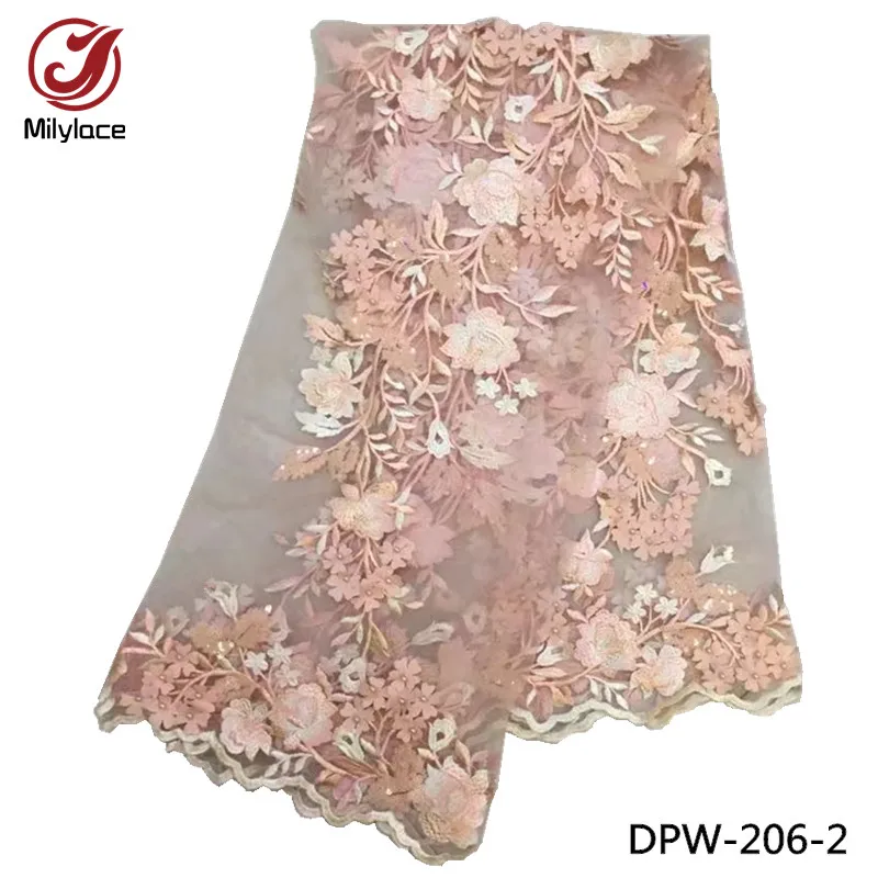 Высокое качество 3d кружевной ткани бисером свадебное Тюль Кружева красивые