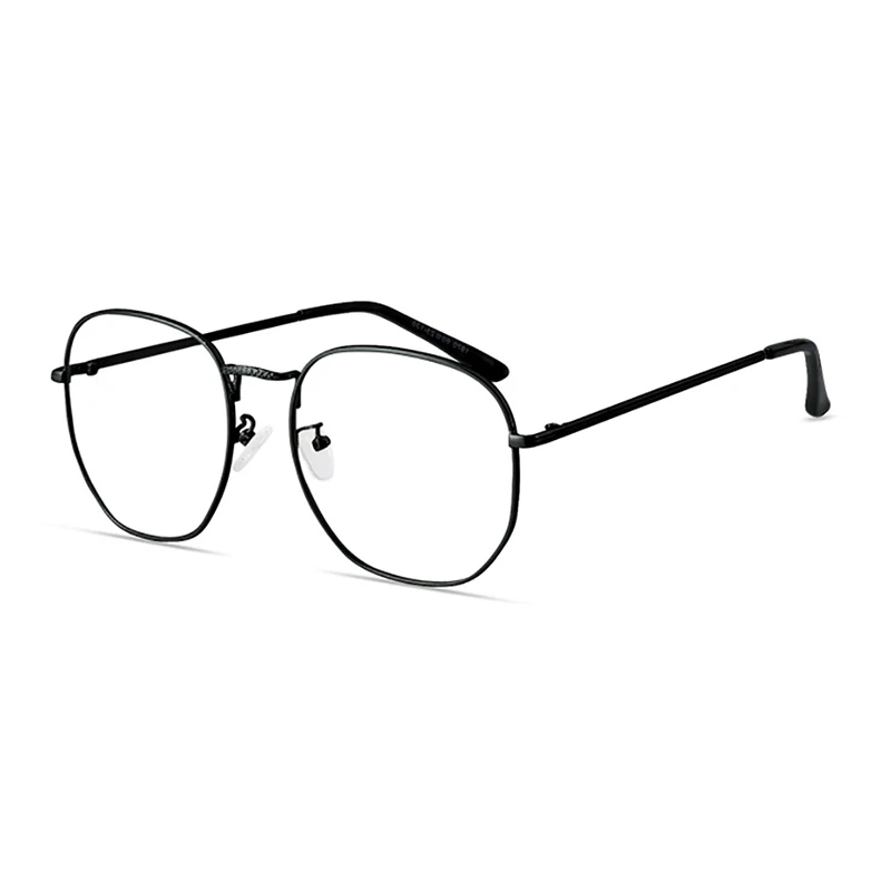 Новые дизайнерские очки для женщин и мужчин, модные классические очки с металлической оправой, женские прозрачные линзы, Классические винтажные стильные оптические очки - Цвет оправы: Черный