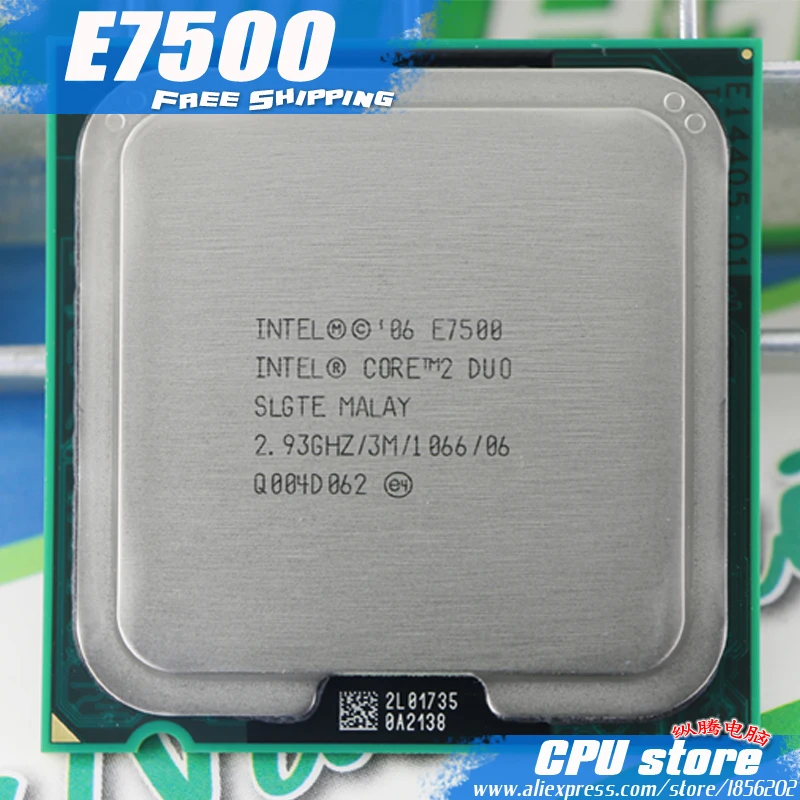 Процессор Intel Core 2 Duo E7500 93 ГГц/3 м/1066 МГц настольный процессор LGA775 (работает на 100%