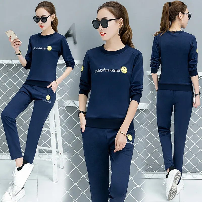 Плюс Размеры Новая мода Повседневное комплект из 2 частей 2017 женская обувь письмо