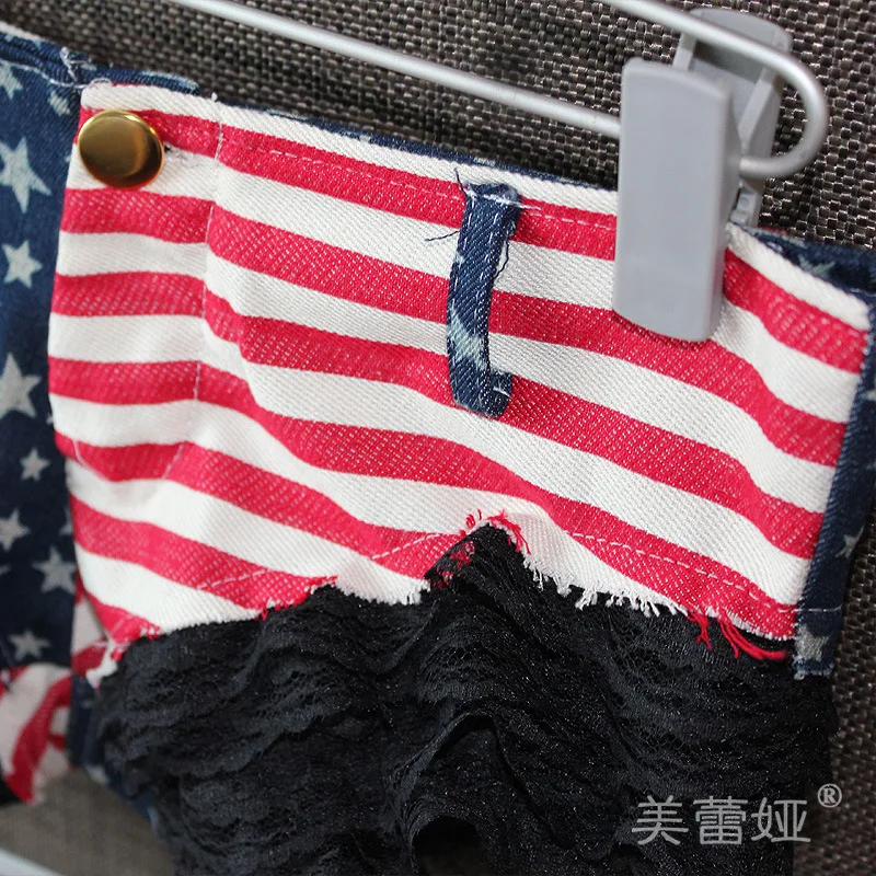 

Stripe Hot Shorts Low Rise Waist Booty Short Lace Micro MINI Jeans Star Bikini Hot Jean Short Hot Sexy Hot Short Culb Wear FX35