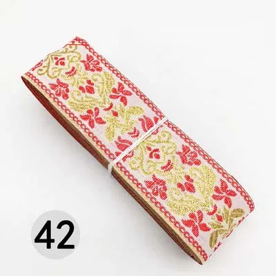 42 7 м/лот, тканая жаккардовая лента шириной 3,3 см, отделка геометрическим тотемным узором для штор и аксессуаров одежды, кружевная ткань HB188 - Цвет: 42