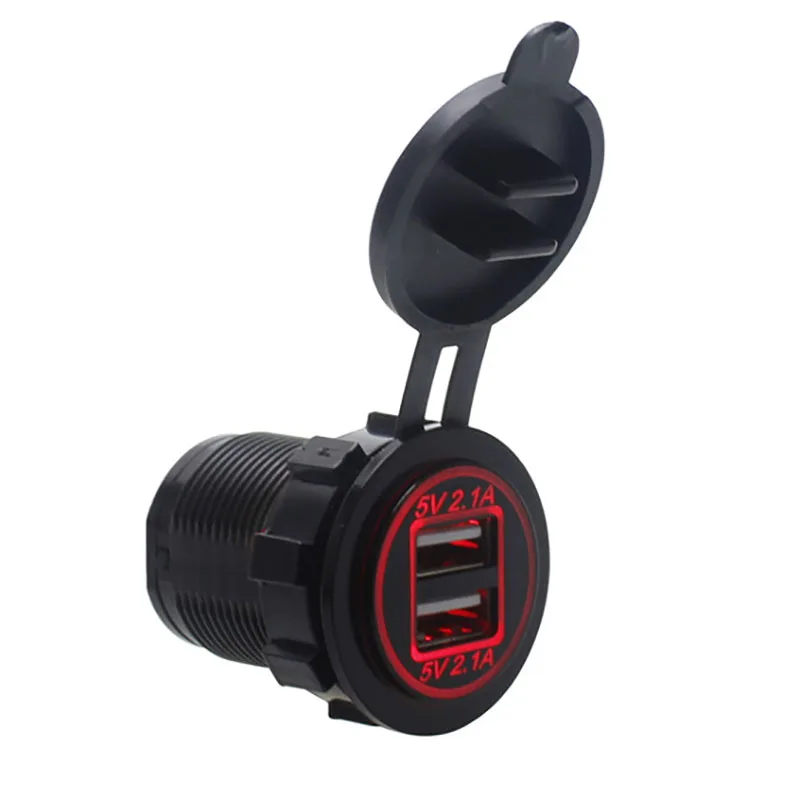 Robotsky USB Автомобильное зарядное устройство с двумя портами 5 В/2,1 а зарядное устройство для телефона с красочным кольцом для iPhone samsung huawei автомобильное зарядное устройство