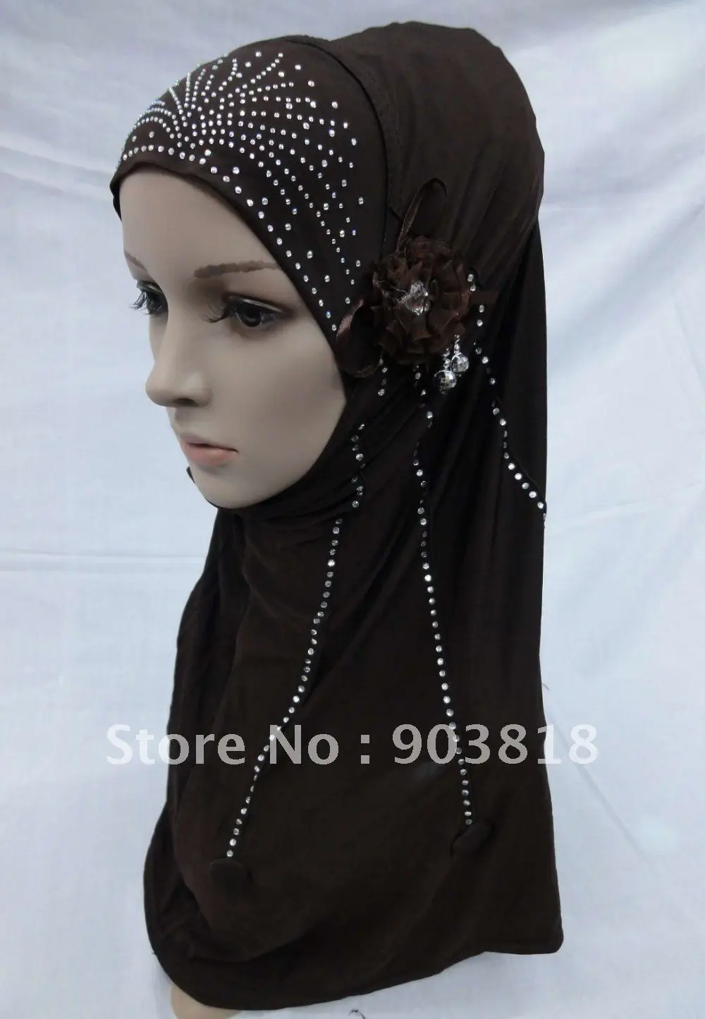 free shipping muslim higabs with one piece hand-made flowers scarf islamic hijab scarfs 121108 | Аксессуары для одежды