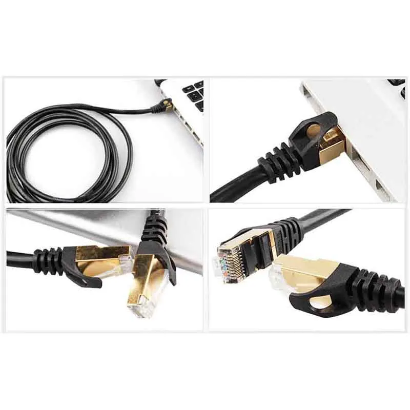 Vandesail CAT7 Ethernet Кабель 20 м 30 RJ45 Круглый SSTP LAN Сетевого Кабеля Позолоченными Свинец