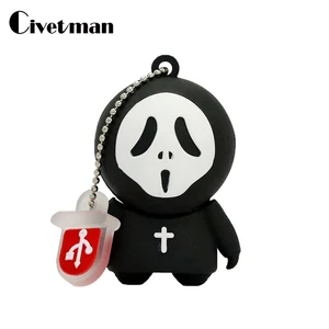 Флэш-накопитель USB Faceless Ghost Cartoon Pendrive 8GB 16GB 32GB 64GB 128GB 256GB Ghost Pen Drive U Disk USB Stick Подарок на Хэллоуин