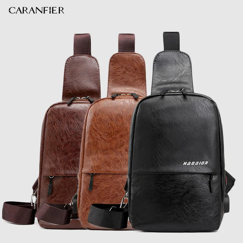 CARANFIER 3 шт. Мужская модная сумка через плечо с защитой от воров и вращающейся