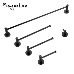 Современный набор принадлежностей для ванной, черный матовый настенный держатель для бумаги, рулонный держатель для полотенец, аксессуары для ванной комнаты