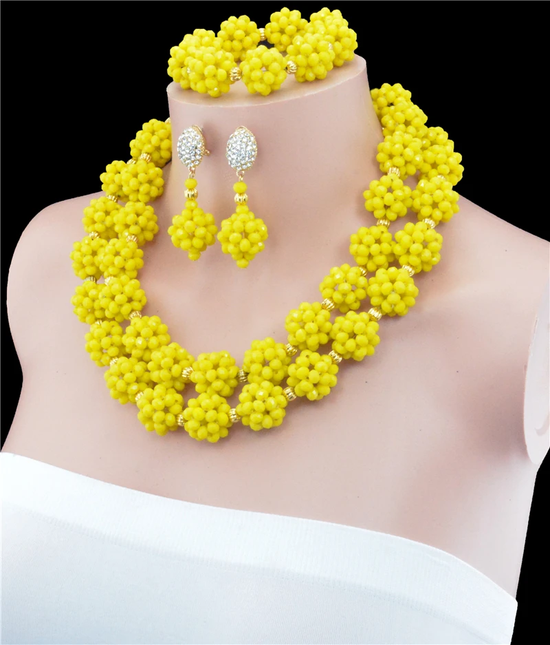 Африканские невесты ручной работы желтые хрустальные бусины ювелирный набор