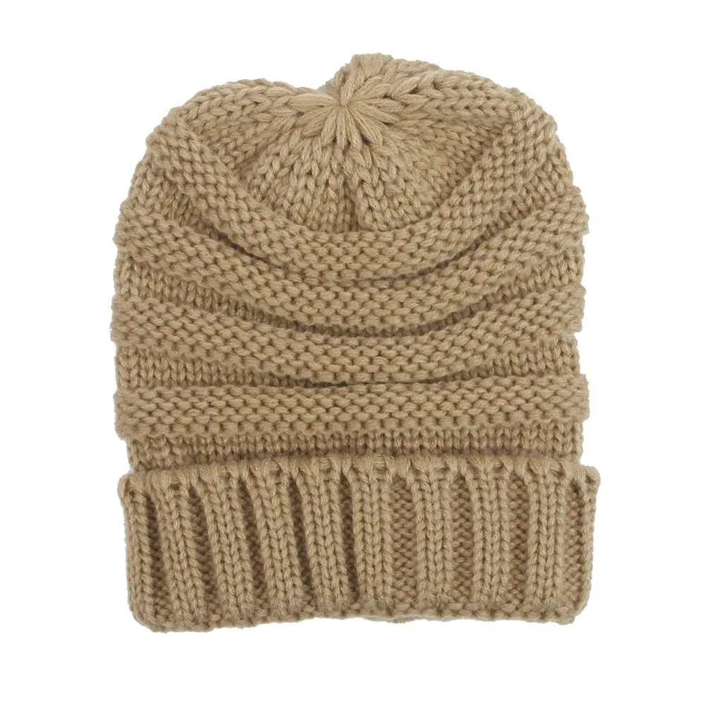 Autumn And Winter Children Outdoors Cap New Pattern Keep Warm Earmuffs Wool Knitting Hat Hand Knitted Beanie Solid color |
