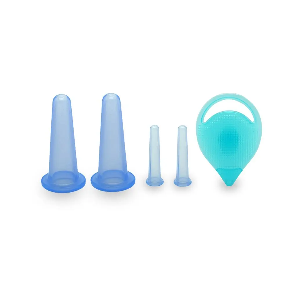 

2 Size Facial Body CuppingSilicone Massage Cups Skin Care Ventosa Facial Silicone Massage Cups+Cleaning Brush Rubber Massager