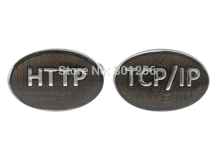 HTTP & TCP/IP серые цветные буквы символы Интернета стильные запонки|cuff buttons|cufflinks