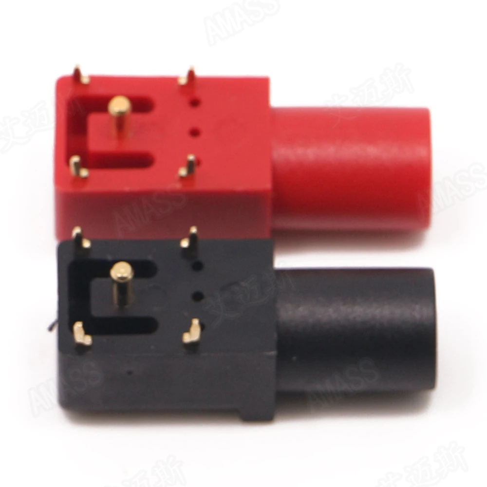 4 шт. Amass Banana Socket чистая медь позолота 24 245 мм 90 градусов PCB панель безопасный PA