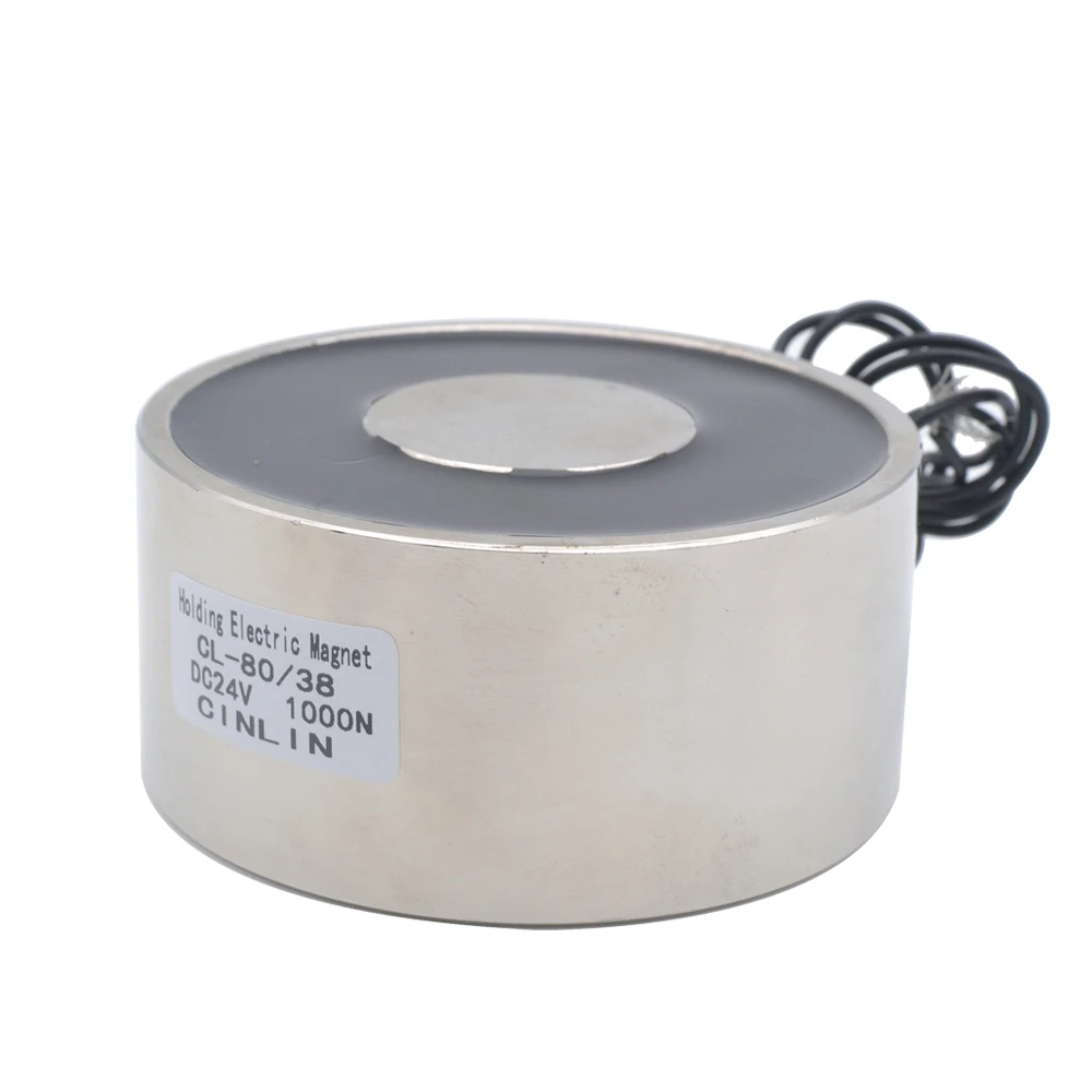 Электромагнитный присоска D80mm * H38mm 100 кг/220lbs/1000N удерживающий Подъемный