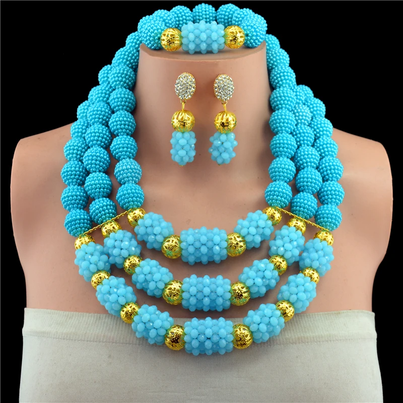 2017 хит белый Африканский комплект ювелирных изделий нигерийские Свадебные бусы