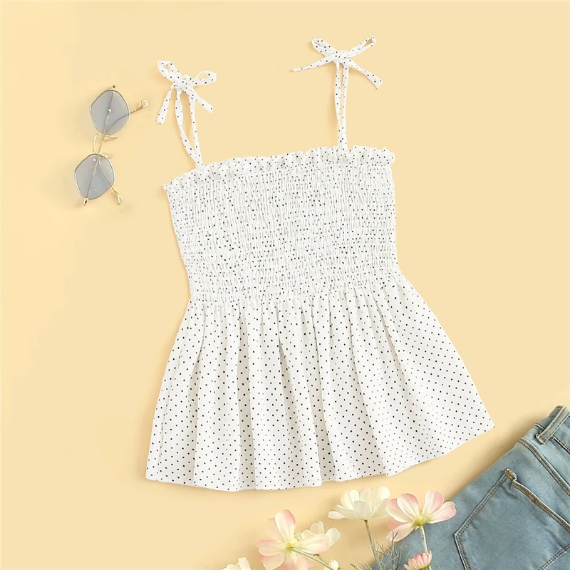 Dotfashion белый топ в горошек, короткий топ, лето, топы в стиле бохо для женщин, одежда, жилет для девушек, молодых основов, облегающий топик