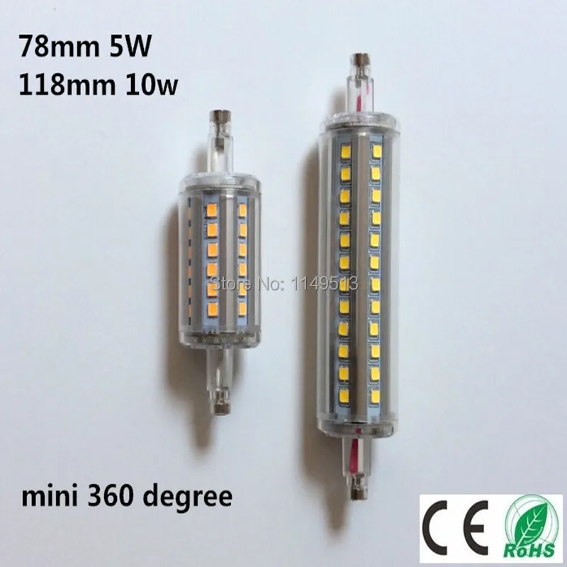 DHL Бесплатная доставка 50 шт./лот Новый Mini 5 Вт LED R7S Свет 78 мм 360 Угол r7s светодиодные