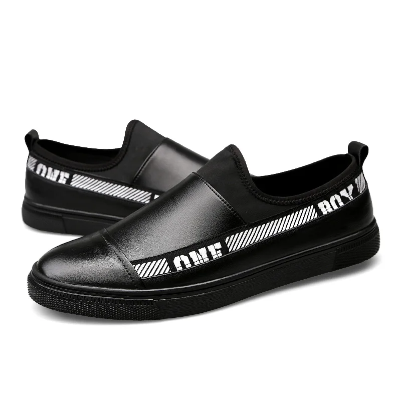 

2021 Spring Men's Casual Shoes Genuine Leather Loafers Slip On Big Size Shoe Man Autumn Comfortable Black Platform Shoes For Men