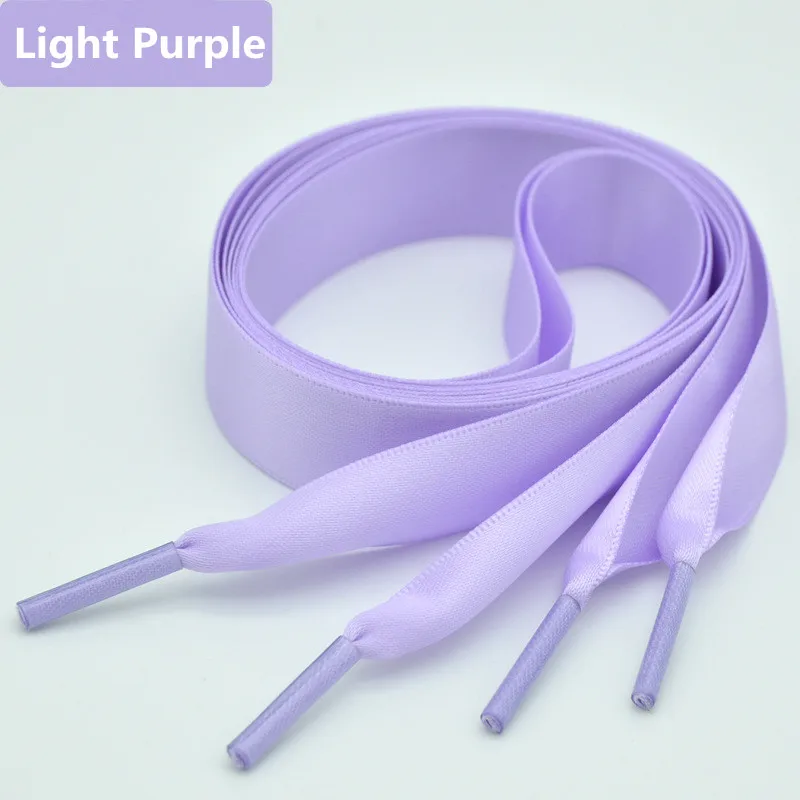 Light Purple 22-дюймовый Цвет 2 см Ширина шелковая лента атласная шнурки 80/100/120/140/160 см Длина кроссовки спортивная обувь со шнуровкой Прямая - Цвет: Light Purple