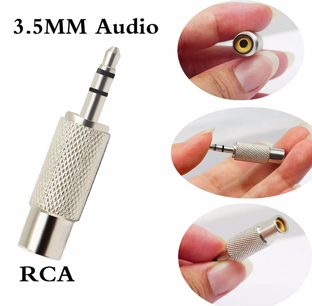 Металлический аудиоадаптер RCA-3 5 мм 3 (1/8 дюйма) стерео штекер-гнездо RCA адаптер
