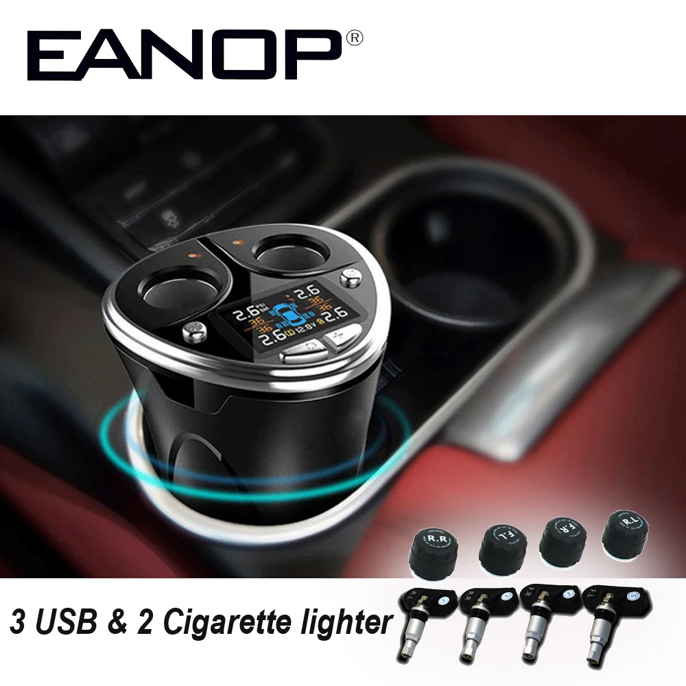 EANOP автомобильный tpms с 4 внутренними датчиками давления в шинах монитор