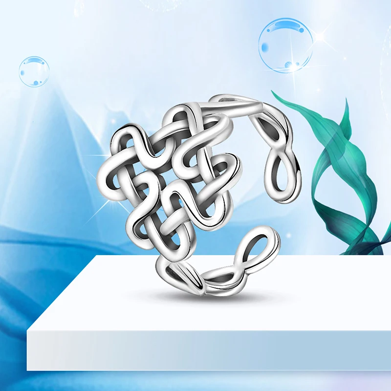 

Eudora Real 925 Sterling Silver Celtics Knot Rings for Women Girls Luxury Fashion Sterling Silver Jewelry Gift Engagement