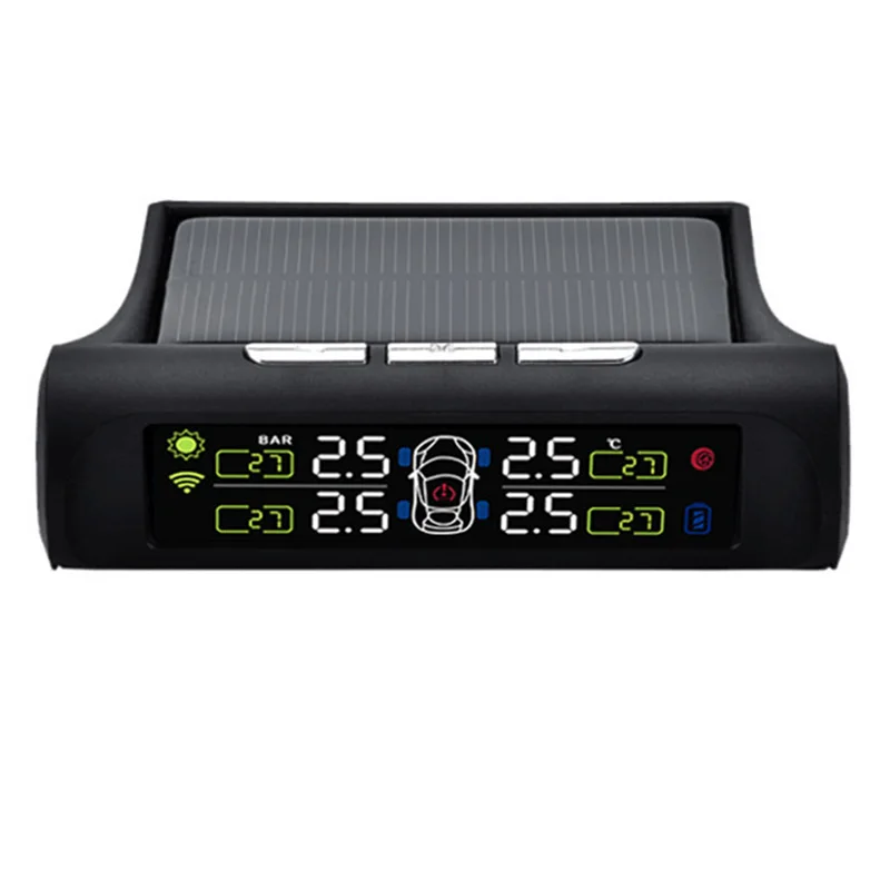 Солнечный/USB датчик давления воздуха в шинах цифровой ЖК-дисплей Автомобильные