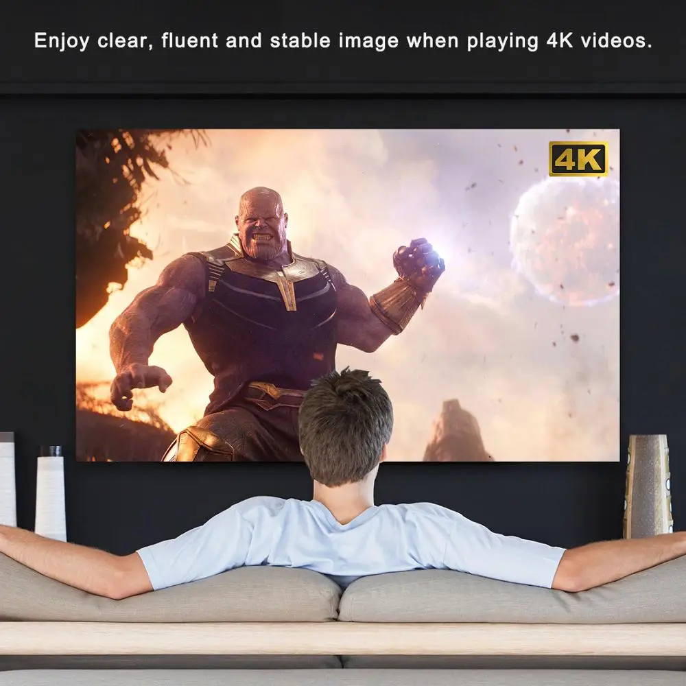 AODIN WOW 150 Ansi Lumen Wi Fi Smart HD видео мини проектор портативный LED DLP ТВ 4K Stream 100000 + TV & Movies| |