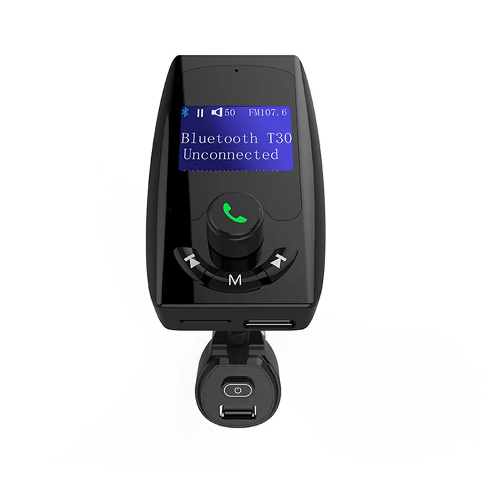 AOSHIKE Bluetooth автомобильный комплект громкой связи fm-передатчик AUX воспроизведение 5