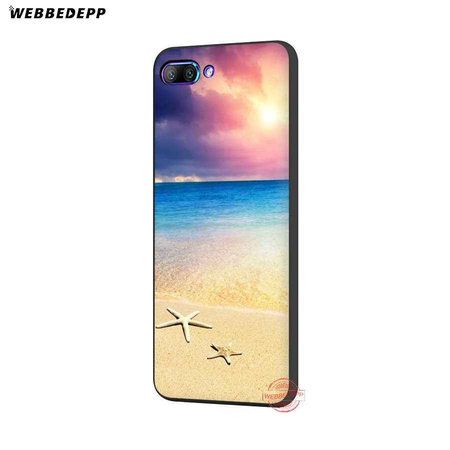 WEBBEDEPP Blue Wood Seashells Sea Star Soft Case for Honor 20 10 9 9X 8 Lite 8C 8X 7X 7C 7A 3GB 6A Pro View | Мобильные телефоны и