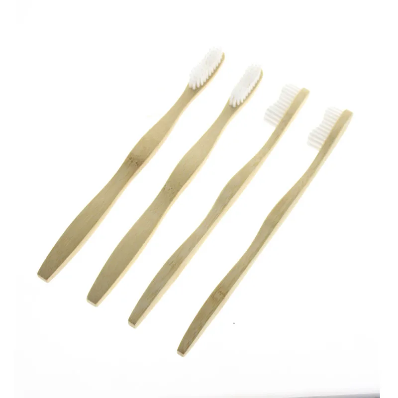 

4Pcs/Set 19cm Flat Handle Adult Natural Bamboo Eco Friendly Soft Bristle Travel Lot Brosse A Dent Tooth Brush