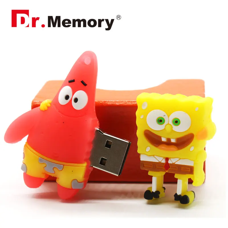Мультфильм флешки кремния стиле флэш диск Губка Боб USB Flash Drive Квадратные usb flash 8